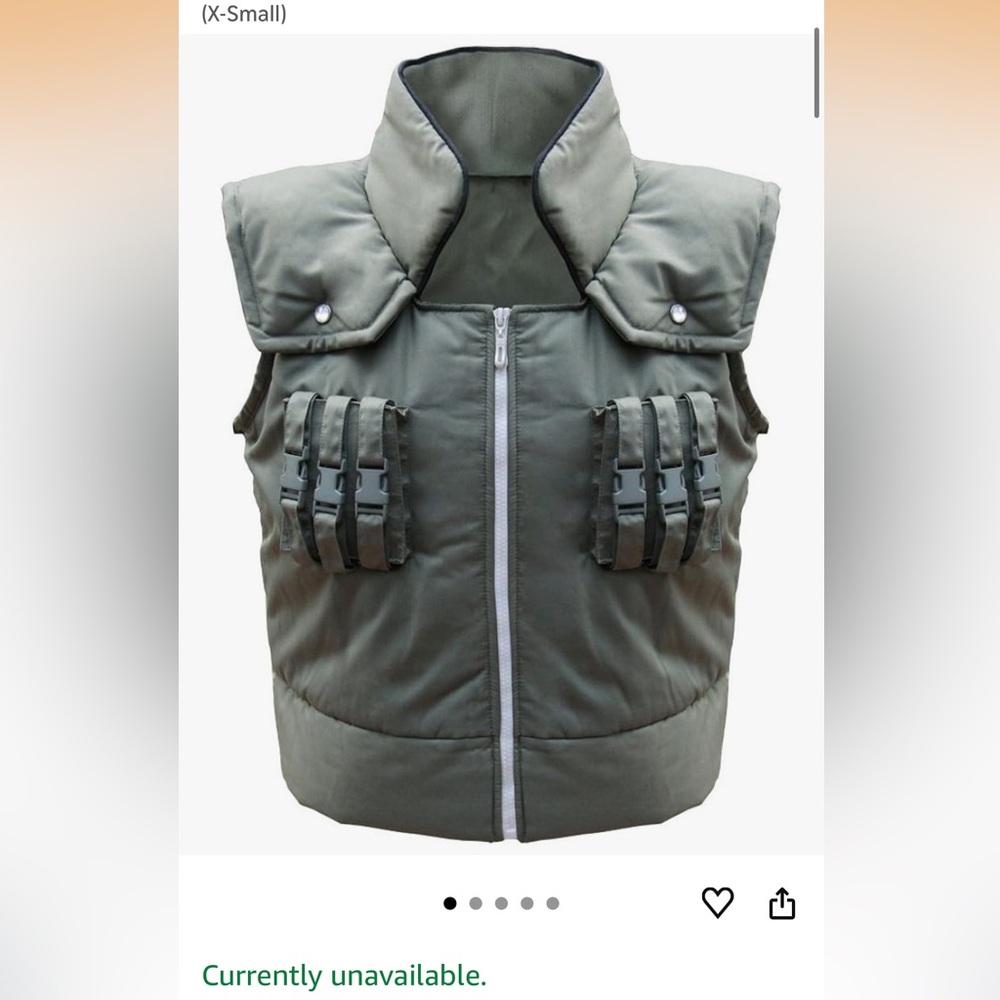 Adult US size cosplay vest KAKASHI mens XS